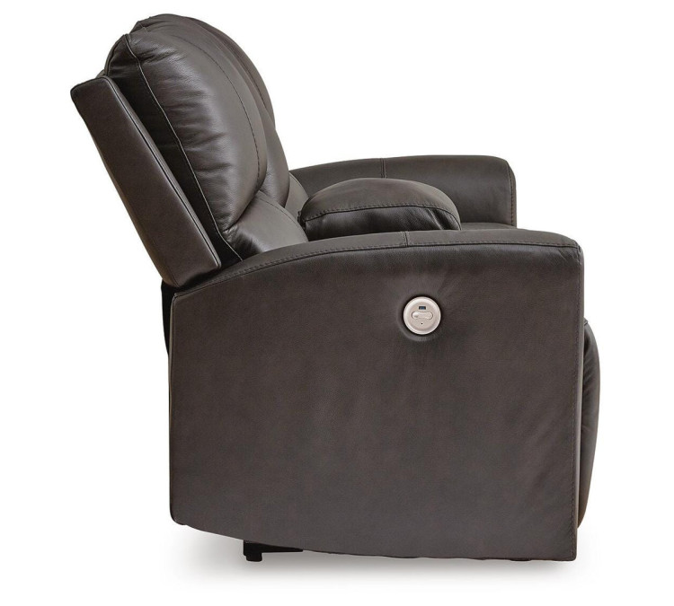 Boxmere Power Reclining Loveseat with Console - Storm