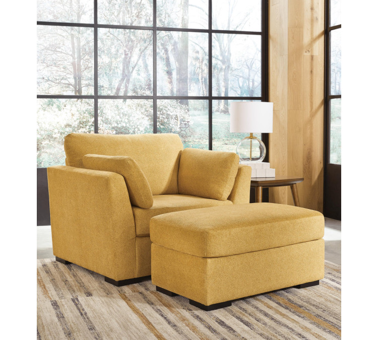 Keerwick Chair and Ottoman - Sunflower