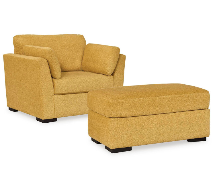 Keerwick Chair and Ottoman - Sunflower