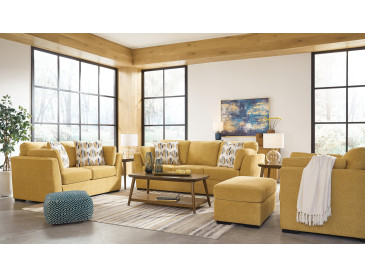 Keerwick Sofa, Loveseat, Chair and Ottoman - Sunflower