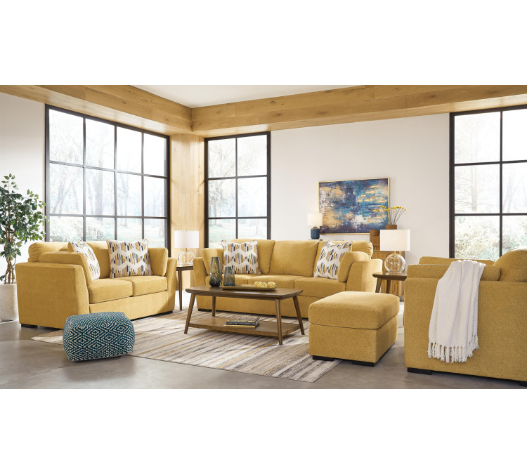 Keerwick Sofa, Loveseat, Chair and Ottoman - Sunflower