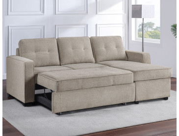 Noah Flippable, Convertible Storage Sleeper Chofa - Tan