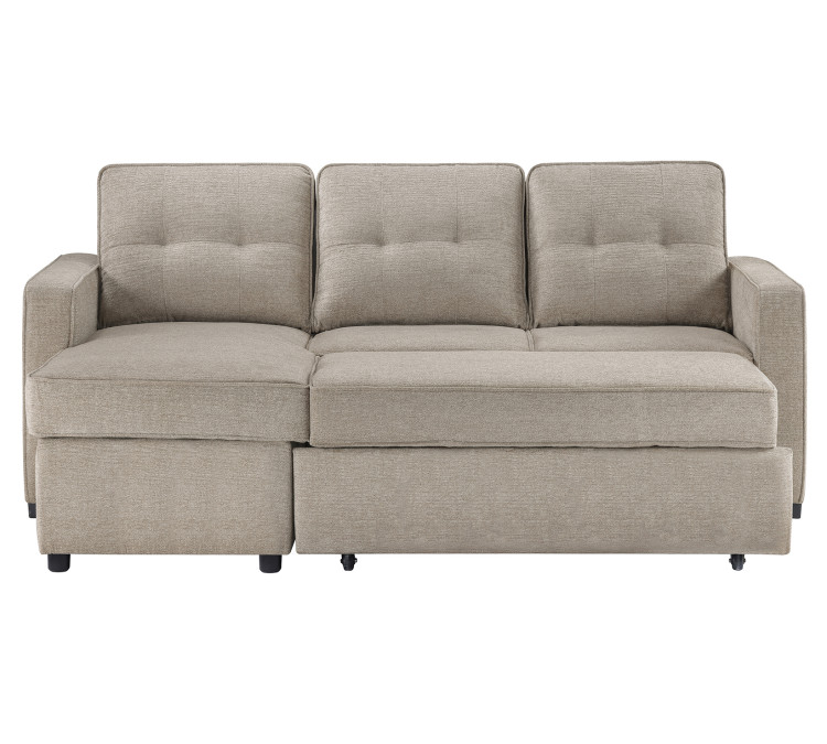 Noah Flippable, Convertible Storage Sleeper Chofa - Tan