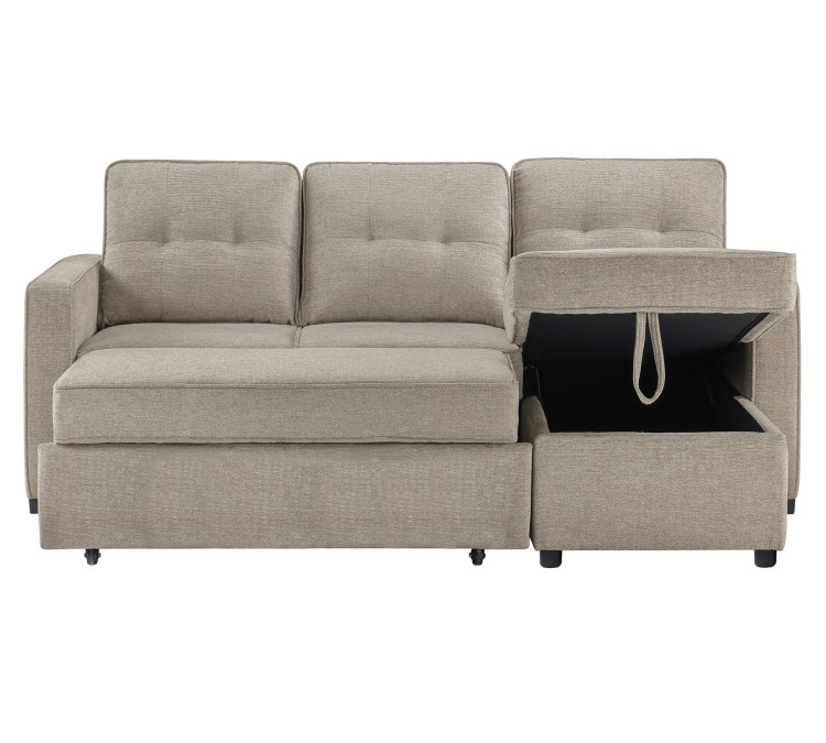 Noah Flippable, Convertible Storage Sleeper Chofa - Tan