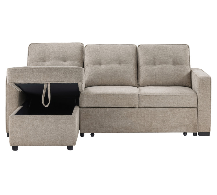 Noah Flippable, Convertible Storage Sleeper Chofa - Tan