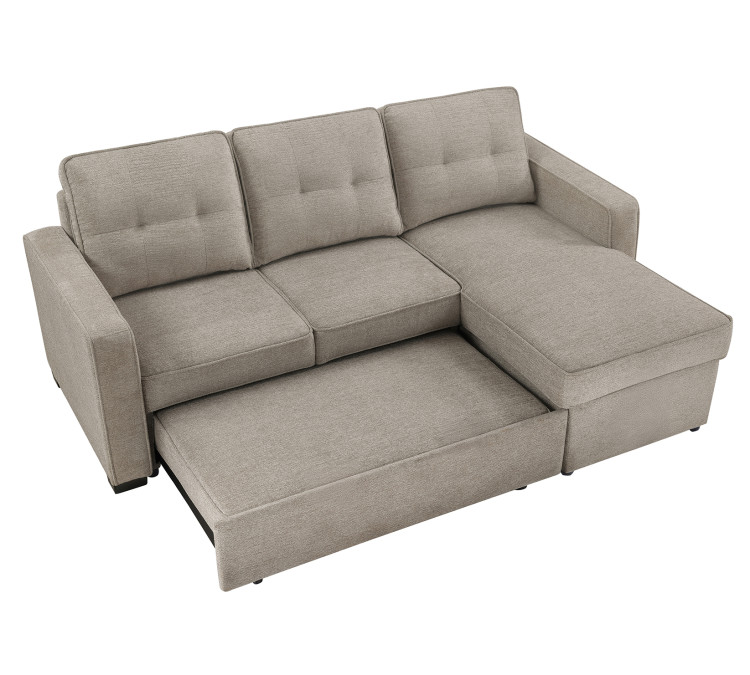 Noah Flippable, Convertible Storage Sleeper Chofa - Tan