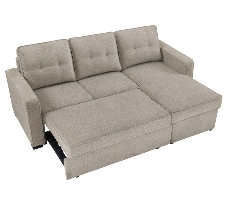 Noah Flippable, Convertible Storage Sleeper Chofa - Tan