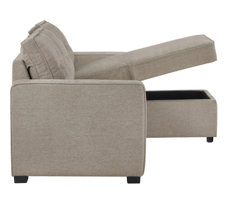 Noah Flippable, Convertible Storage Sleeper Chofa - Tan