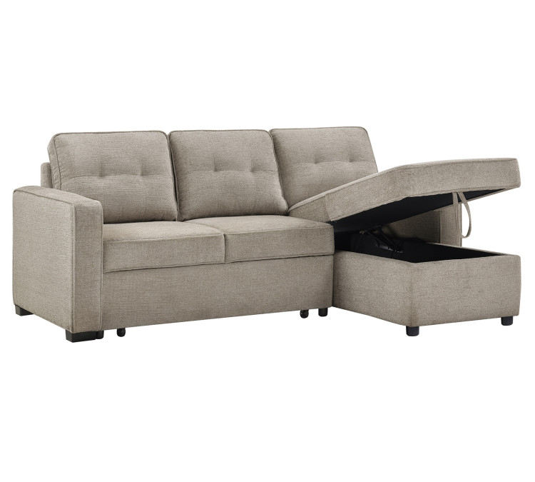 Noah Flippable, Convertible Storage Sleeper Chofa - Tan