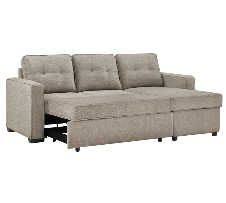 Noah Flippable, Convertible Storage Sleeper Chofa - Tan