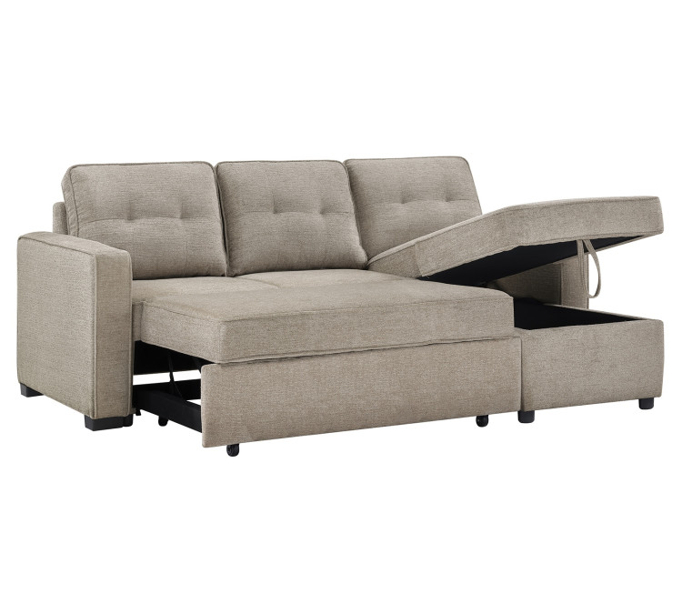 Noah Flippable, Convertible Storage Sleeper Chofa - Tan