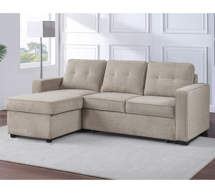 Noah Flippable, Convertible Storage Sleeper Chofa - Tan