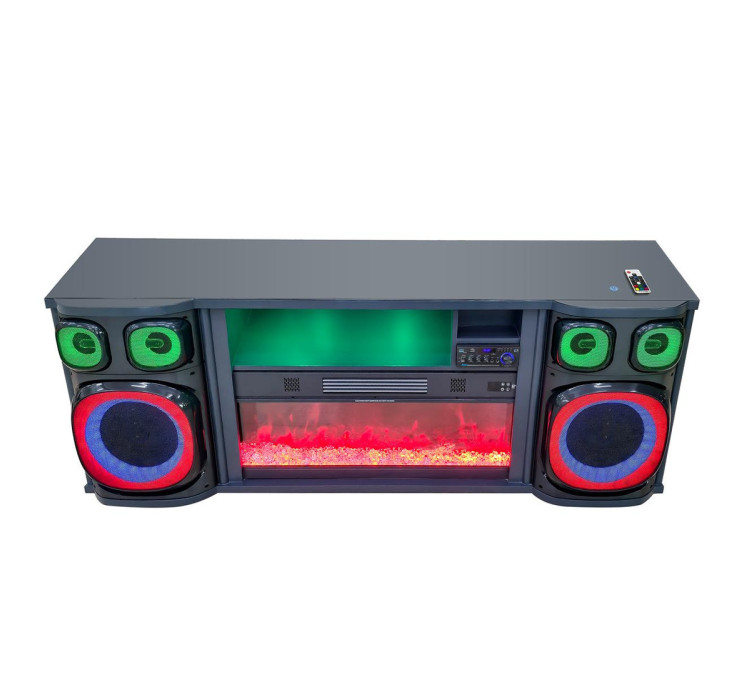 Onyx Beats – TV Stand with Fireplace & Speaker