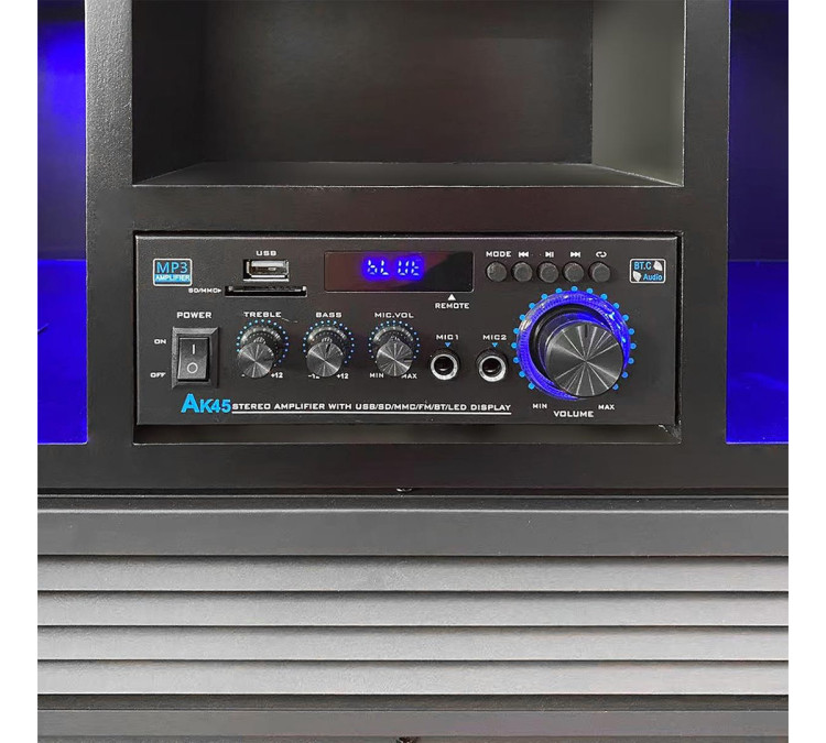 Onyx Beats – TV Stand with Fireplace & Speaker