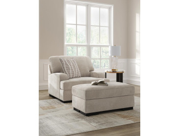 High Profile Chair and Ottoman - Taupe