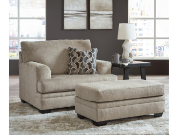 Stonemeade Chair and Ottoman - Taupe