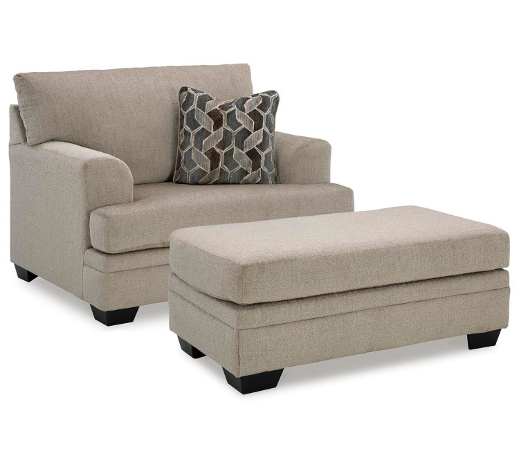 Stonemeade Chair and Ottoman - Taupe