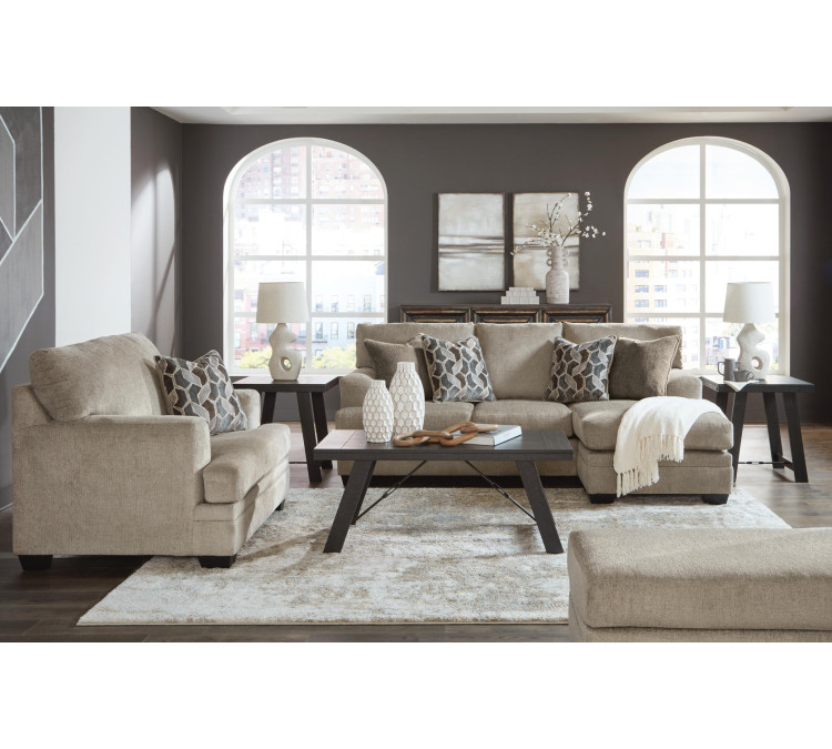 Stonemeade Sofa Chaise, Chair, and Ottoman - Taupe