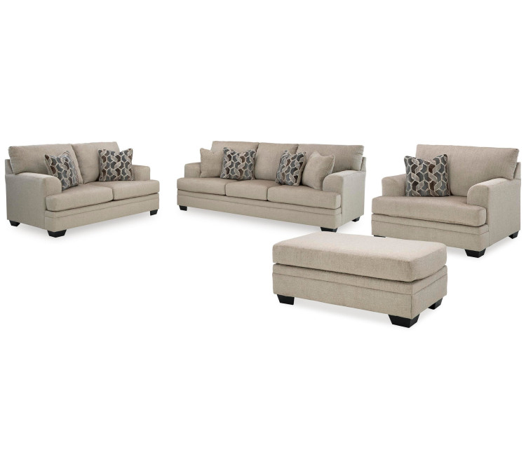 Stonemeade Sofa, Loveseat, Chair and Ottoman - Taupe