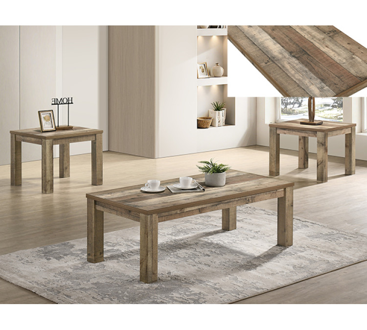 THEO 3-PC COF TBL SET/RECLAIMED WOOD