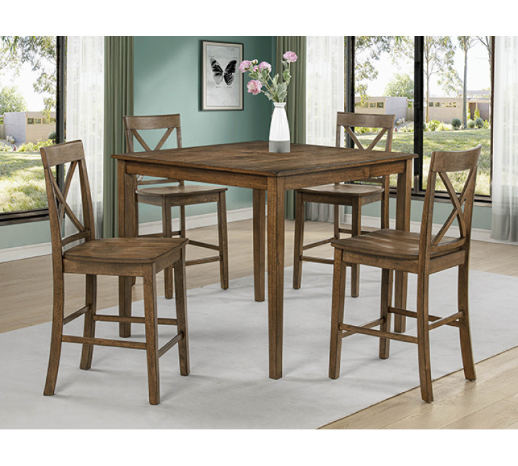 THEODORE 5-PC CT HT TBL SET - Brown