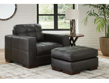 Luigi Chair and Ottoman - Thunder