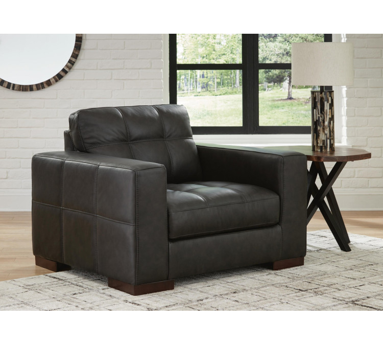 Luigi Chair and Ottoman - Thunder