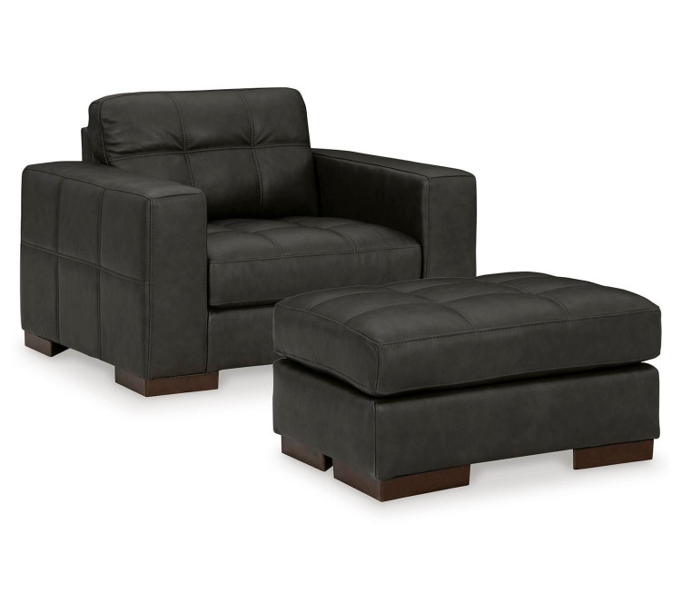 Luigi Chair and Ottoman - Thunder