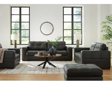 Luigi Sofa, Loveseat, Chair and Ottoman - Thunder