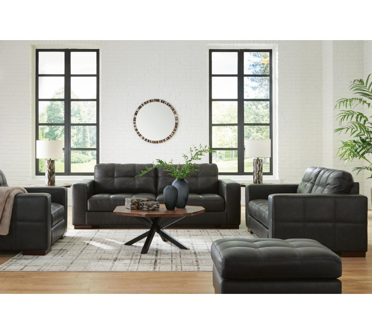Luigi Sofa, Loveseat, Chair and Ottoman - Thunder