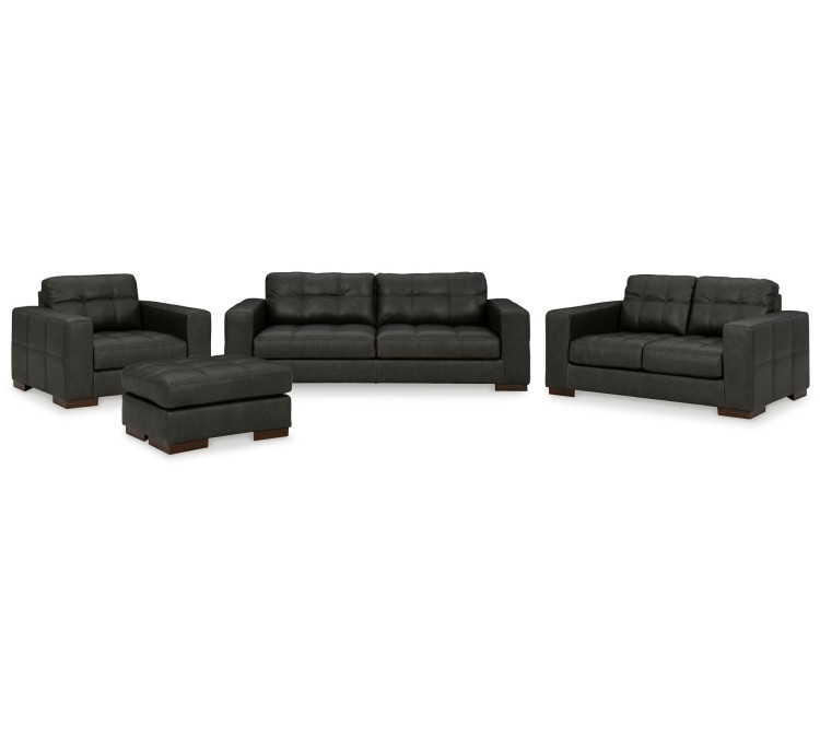 Luigi Sofa, Loveseat, Chair and Ottoman - Thunder
