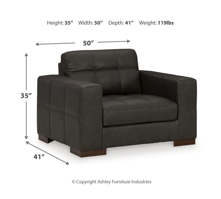 Luigi Sofa, Loveseat, Chair and Ottoman - Thunder
