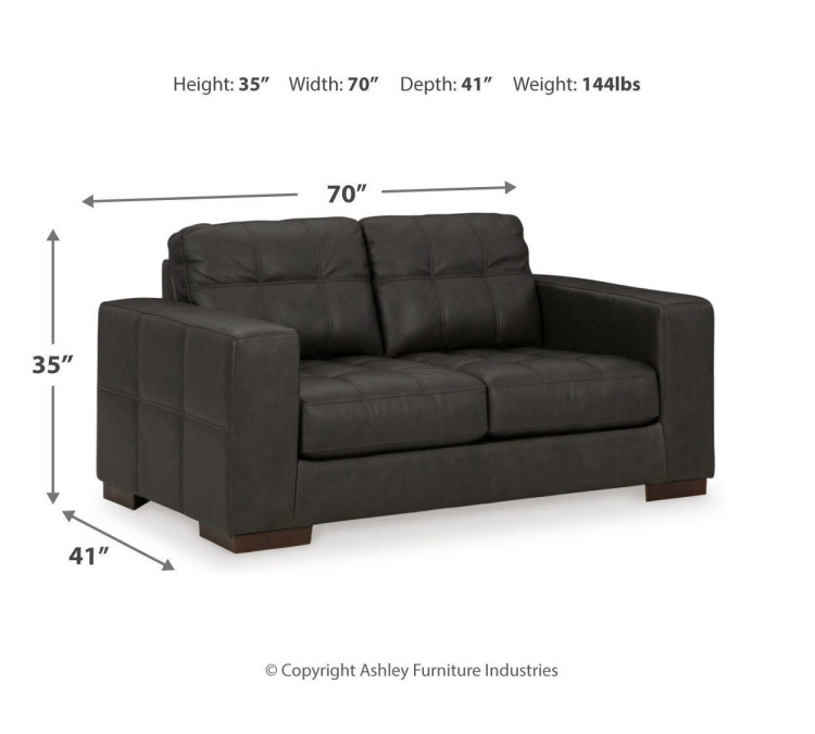 Luigi Sofa, Loveseat, Chair and Ottoman - Thunder