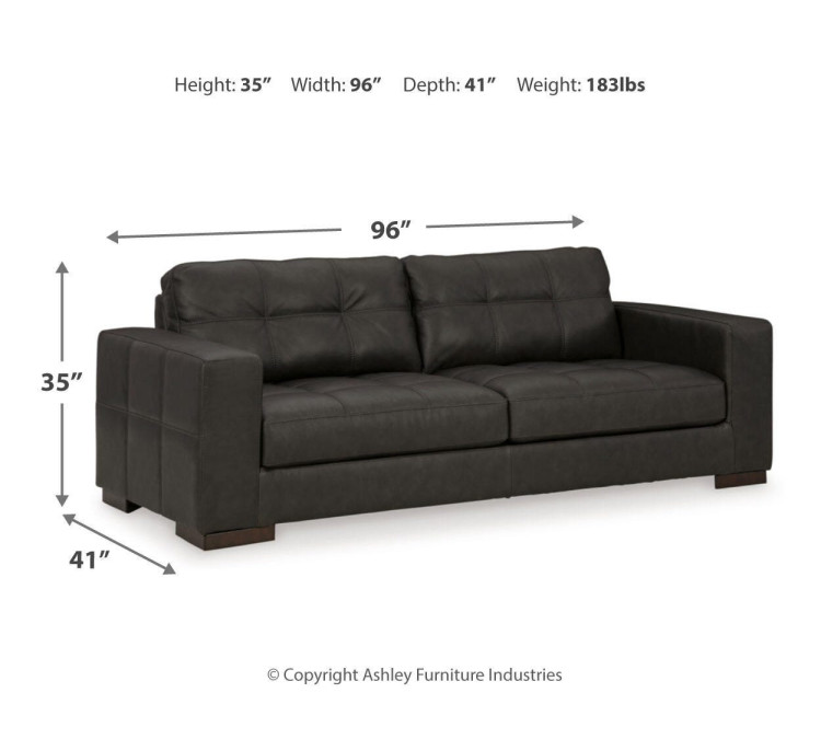 Luigi Sofa, Loveseat, Chair and Ottoman - Thunder