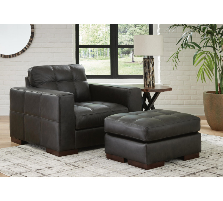 Luigi Sofa, Loveseat, Chair and Ottoman - Thunder