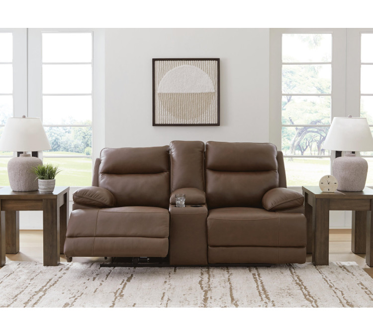 VonRyan Power Reclining Loveseat - Tobacco
