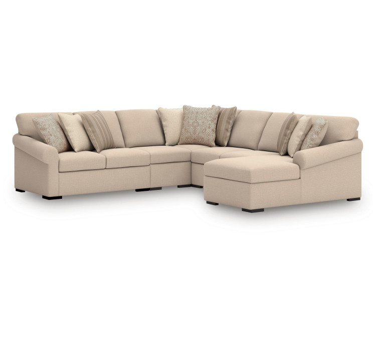LadyMae 5-Piece Sectional with Chaise - Twill