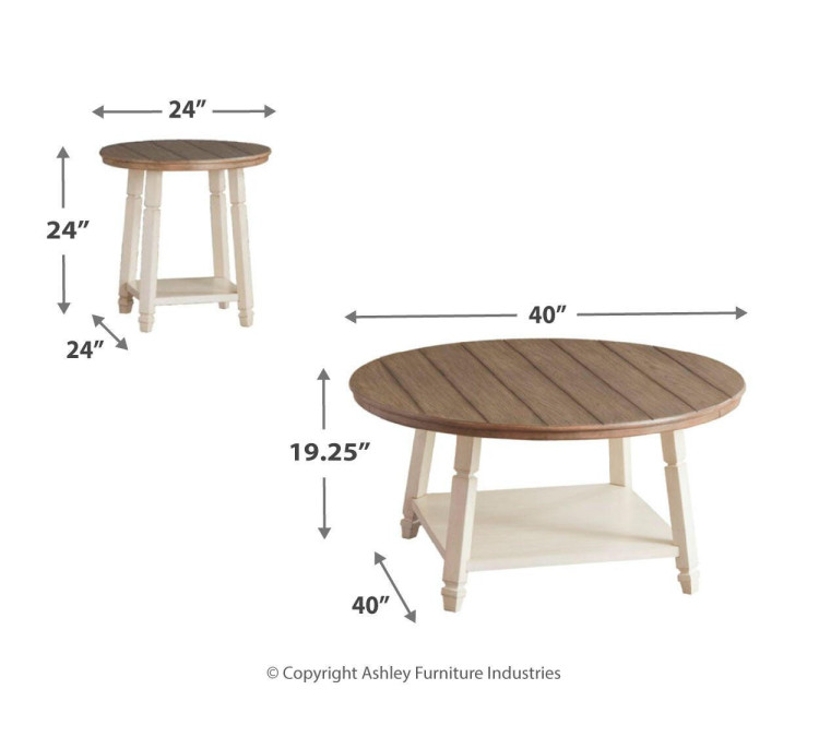 Bolanbrook Table (Set of 3) - Two-tone