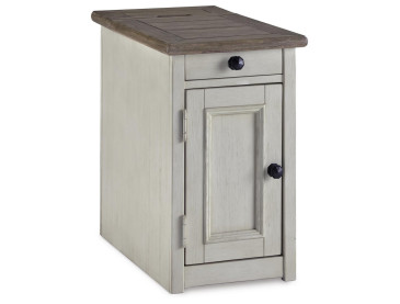 Bolanburg Chairside End Table with USB Ports & Outlets - Two-tone