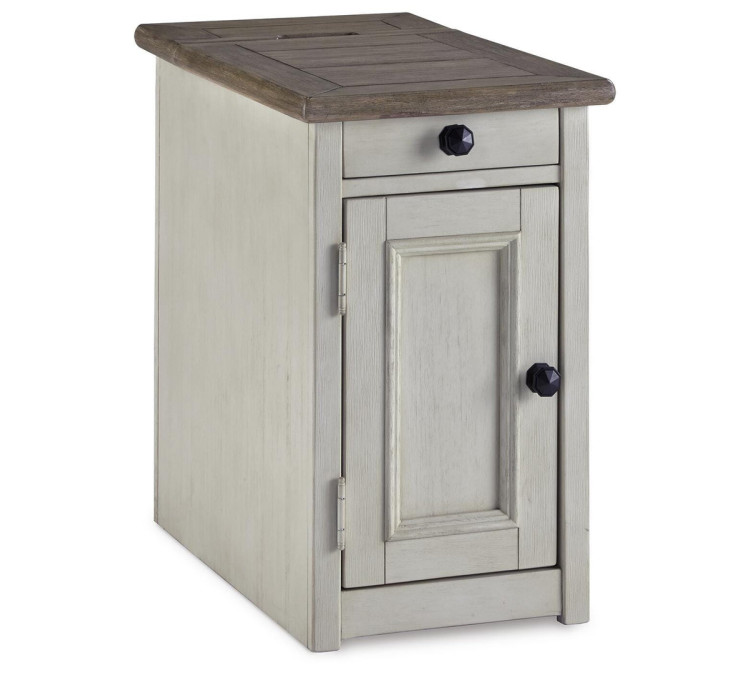 Bolanburg Chairside End Table with USB Ports & Outlets - Two-tone