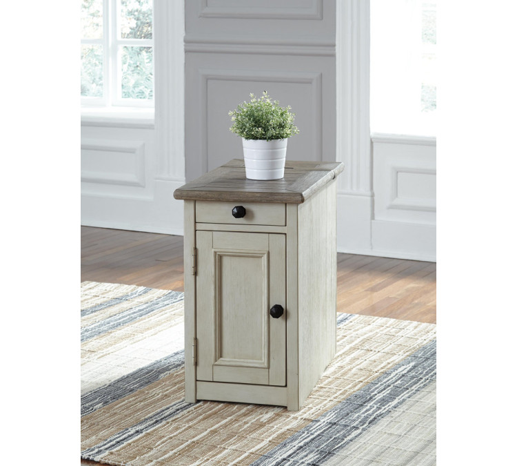 Bolanburg Chairside End Table with USB Ports & Outlets - Two-tone