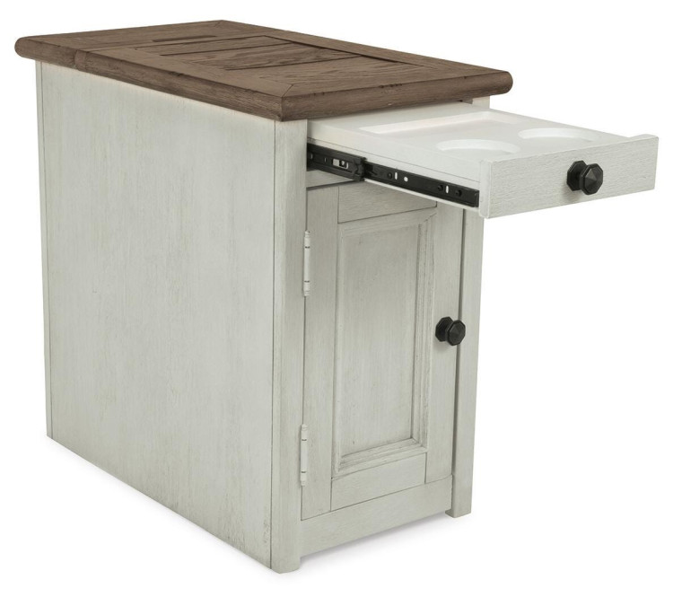 Bolanburg Chairside End Table with USB Ports & Outlets - Two-tone