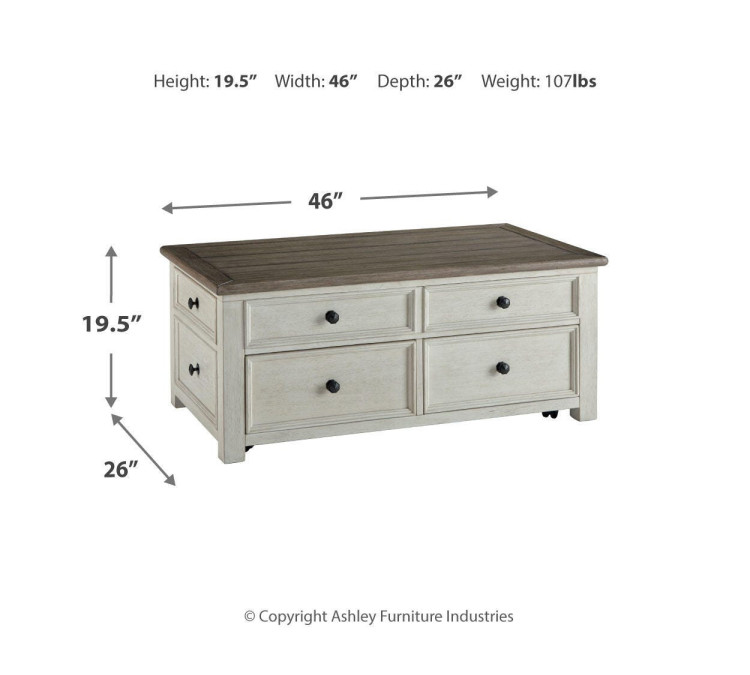 Bolanburg Coffee Table with Lift Top - Two-tone