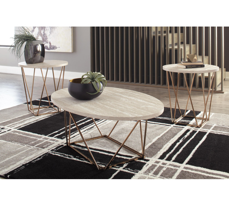 Tarica Table (Set of 3) - Two-tone