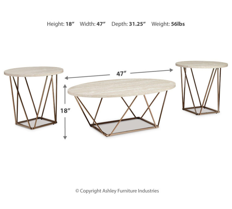 Tarica Table (Set of 3) - Two-tone