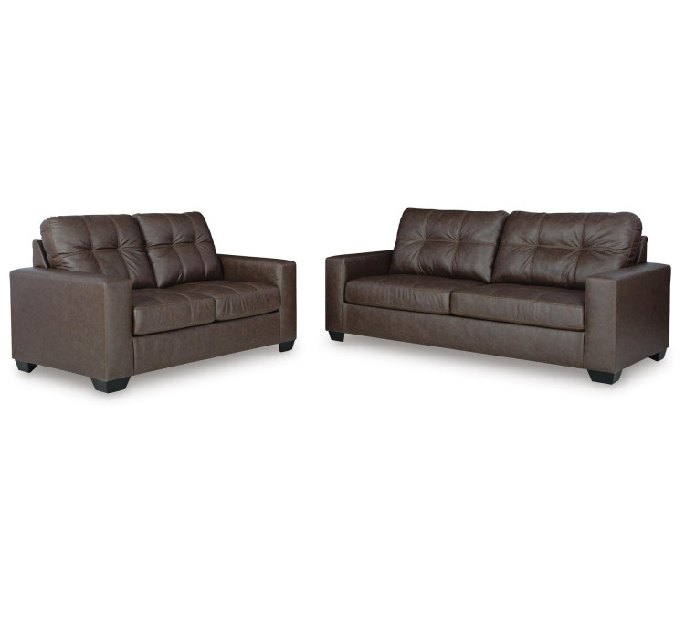 Barlin Mills Sofa and Loveseat - Umber