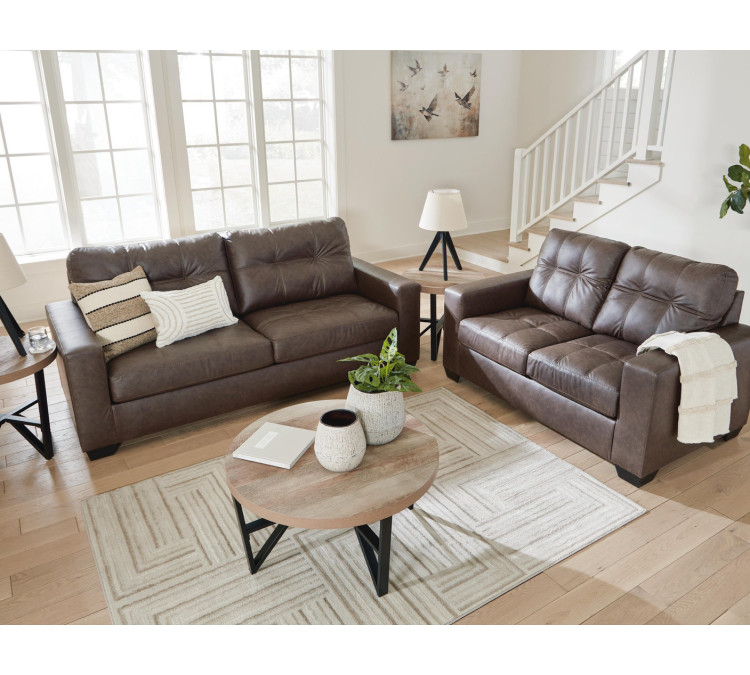 Barlin Mills Sofa and Loveseat - Umber