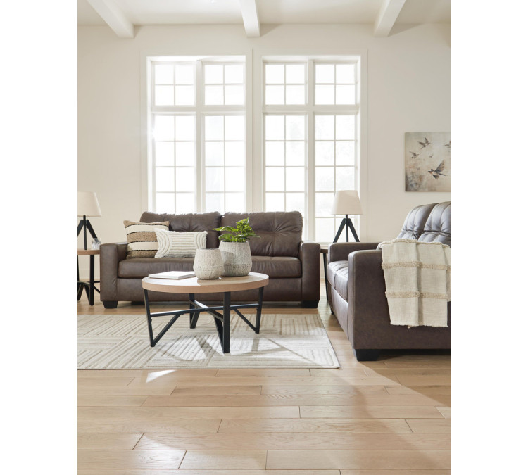 Barlin Mills Sofa and Loveseat - Umber