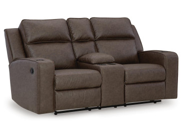 Lavenhorne Reclining Loveseat with Console - Umber