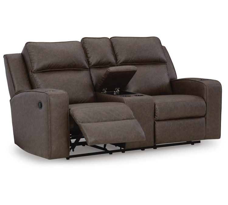 Lavenhorne Reclining Loveseat with Console - Umber